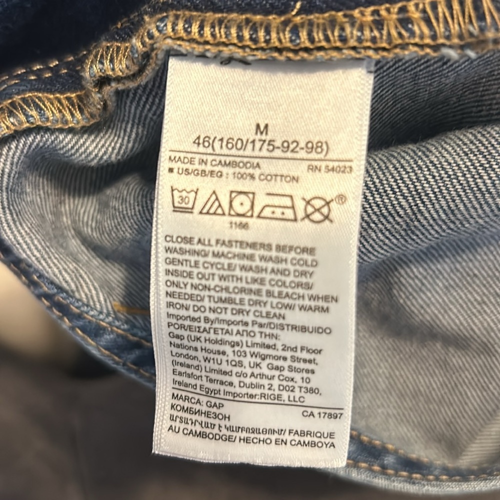 GAP denim slouchy overalls size M - Picture 6 of 6